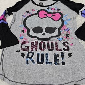 Monster High by Mattel 2012 XL (14-16) Ghouls  Rule Raglan Baseball Jersey